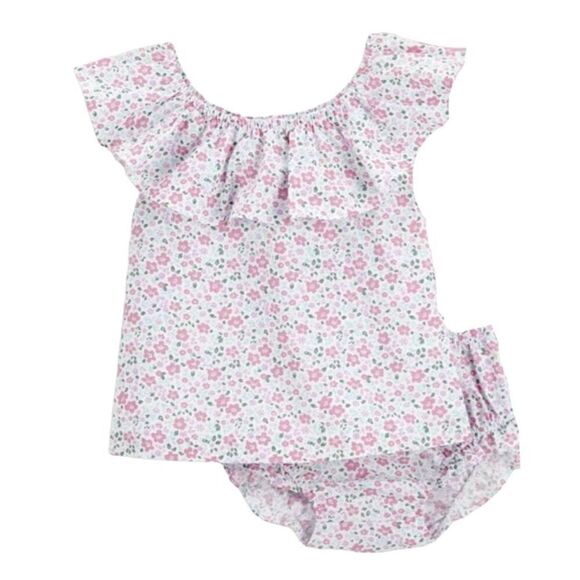 Carter’s Toddler Girl Floral Flutter Outfit Set Size 18 Months Purple White - Picture 1 of 8